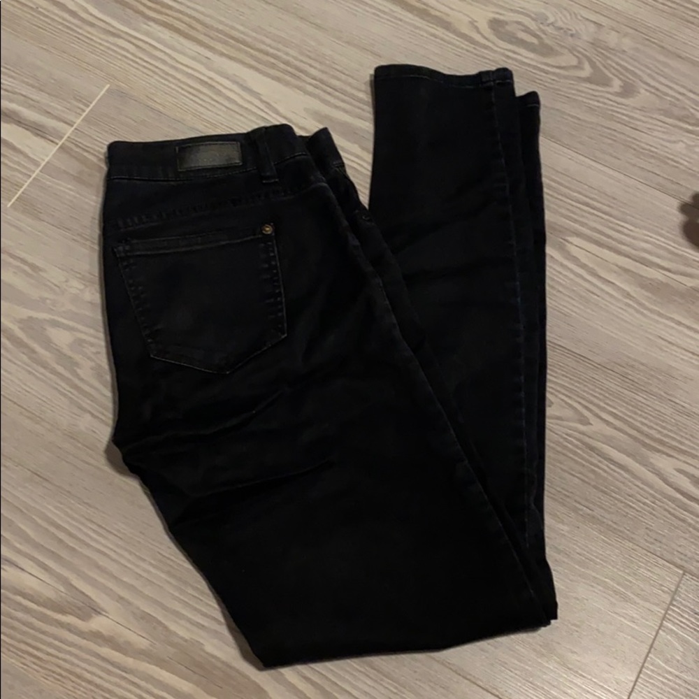 Black straight leg long pants